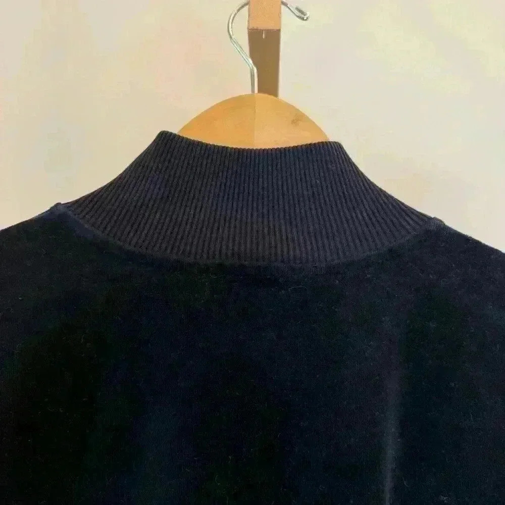 Lauren Ralph Lauren Women's Petite Velour Full Zip Jacket Black L - Picture 5 of 10
